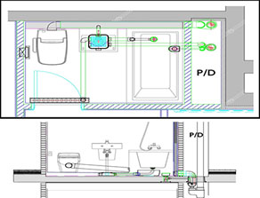 층상이중배관 Non Down (벽부형 양변기적용)