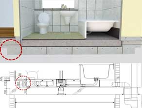 층상배관 180mm다운 (개별방식)